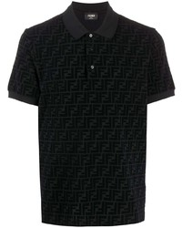 Fendi Velvet Ff Pattern Polo Shirt