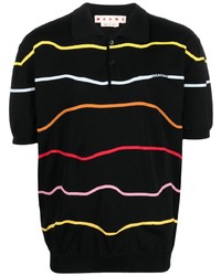 Marni Wave Print Cotton Polo Shirt