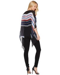 Vince Camuto Linear Graphic Panel Poncho Clothing
