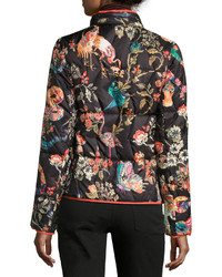Etro Tiger Print Quilted Puffer Jacket Ivory