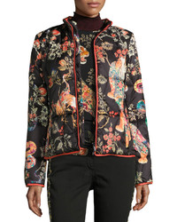 Etro Tiger Print Quilted Puffer Jacket Ivory