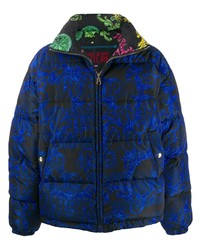 VERSACE JEANS COUTURE Baroque Print Reversible Puffer Coat