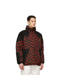 Givenchy Black And Red Refracted Puffer Coat