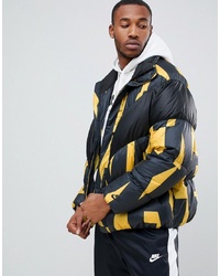 Nike Down D Jacket In All Over Print In Yellow 928889 752