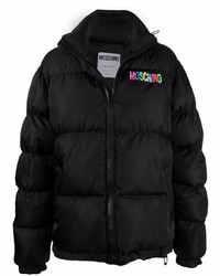 Moschino Quilted Down Logo Print Jacket