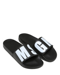 MSGM Logo Printed Rubber Slide Sandals