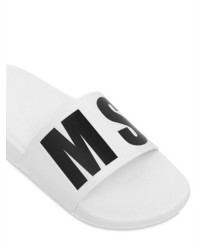MSGM Logo Printed Rubber Slide Sandals