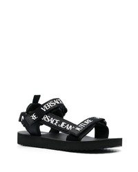 VERSACE JEANS COUTURE Logo Print Strappy Sandals