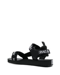 VERSACE JEANS COUTURE Logo Print Strappy Sandals