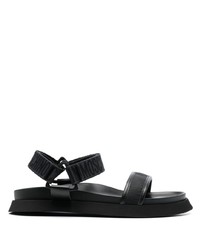 Moschino Logo Print Touch Strap Sandals