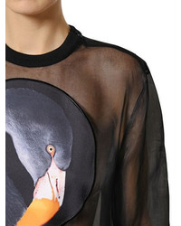 Givenchy Printed Satin Patch On Organza Top