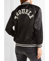 R 13 R13 Double Trouble Roadie Printed Cotton Blend Satin Bomber