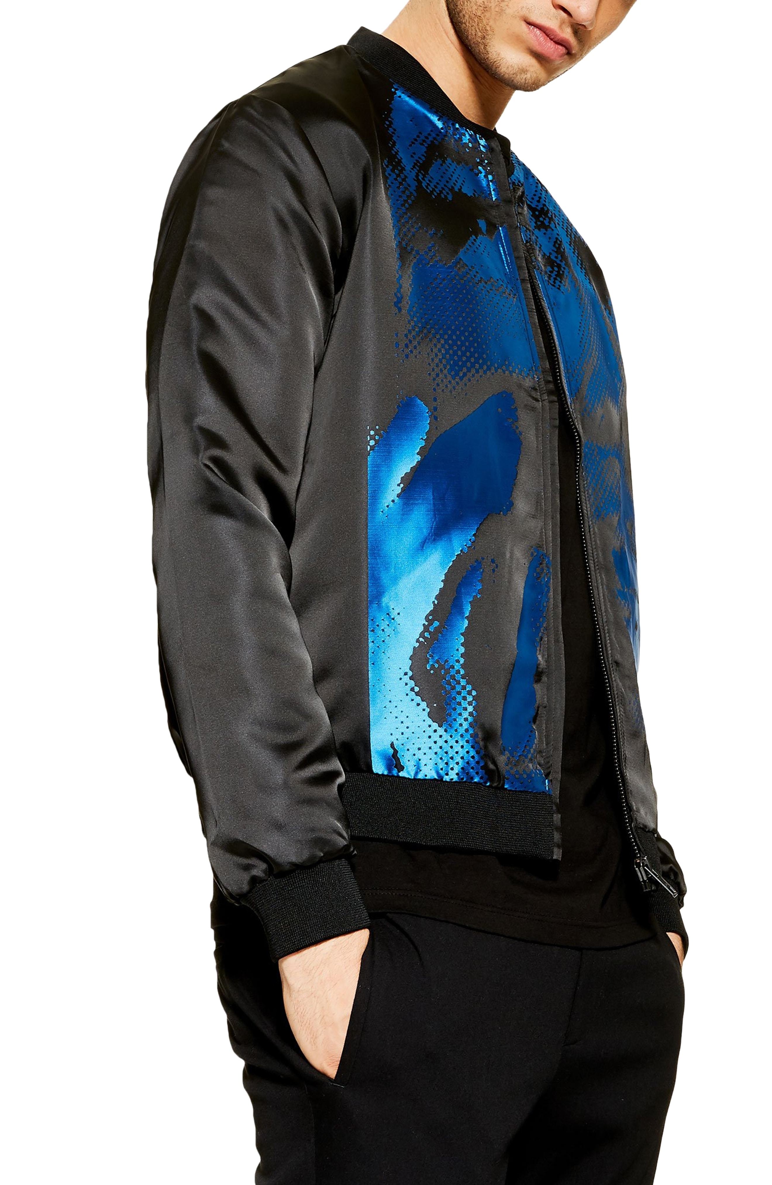 Topman Satin Print Bomber Jacket 150 Nordstrom Lookastic 