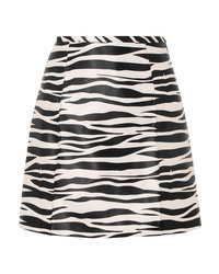 We11done Zebra Print Satin Mini Skirt