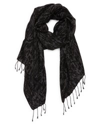 Rebecca Minkoff Abstract Brushstrokes Scarf In Black At Nordstrom