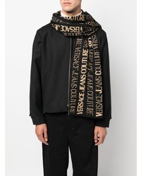 VERSACE JEANS COUTURE All Over Logo Print Knit Scarf