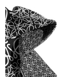 Loewe Anagram Printed Silk Twill Scarf Black