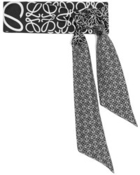 Loewe Anagram Printed Silk Twill Scarf Black