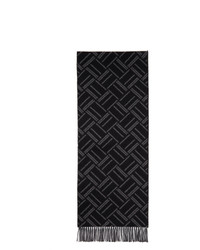 Dunhill Black And Grey Abstract Longtail Jacquard Scarf
