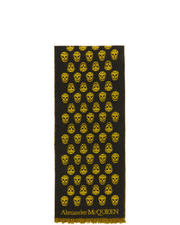 Alexander McQueen Black And Yellow Skull Scarf