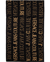 VERSACE JEANS COUTURE Black Gold Logo Scarf