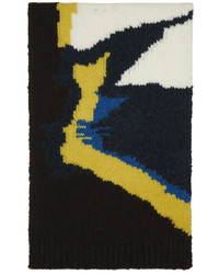 Dries Van Noten Brown Intarsia Knit Scarf