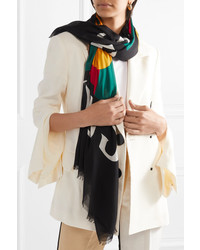 Gucci Frayed Printed Modal And Scarf