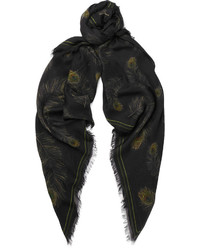 Alexander McQueen Fringed Printed Modal And Silk Blend Scarf