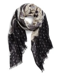Hinge Patchwork Print Scarf Black One Size One Size