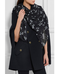 Saint Laurent Intarsia Wool Scarf Black