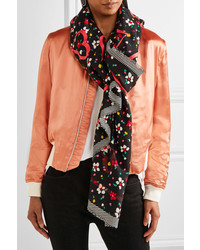 Marc Jacobs Painted Printed Woven Scarf Black