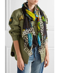 Marc Jacobs Printed Modal And Silk Blend Scarf Black