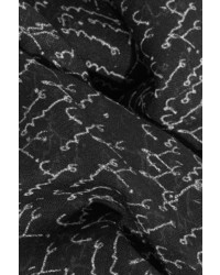 Saint Laurent Printed Wool Scarf Black