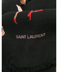 Saint Laurent Twill Flamingo Print Scarf