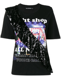 Black Print Sequin T-shirt