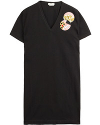 Fendi Cotton Jersey Dress With Embroidered Detail