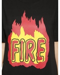 Love Moschino Fire Printed Cotton Jersey T Shirt Dress