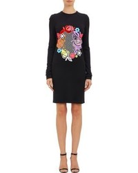Christopher Kane Graphic Floral T Shirt Dress Black