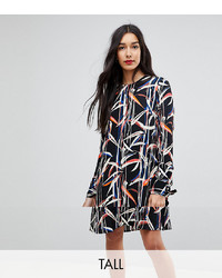 Y.A.S Tall Graphic Printed Shift Dress With Tie Sleeves