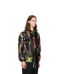 Comme Des Garcons Homme Plus Black And Multicolor Faux Fur Print Jacket