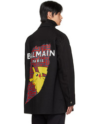 Balmain Black Pokmon Edition Printed Denim Jacket