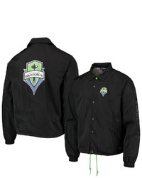 THE WILD COLLECTIVE Black Seattle Sounders Fc Coaches Full Button Jacket At Nordstrom