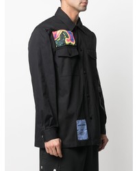 McQ Swallow Patch Print Button Down Shirt