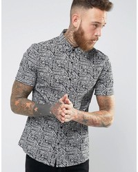 Asos Skinny Shirt With Batik Print