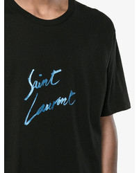 Saint Laurent Black Signature Logo T Shirt