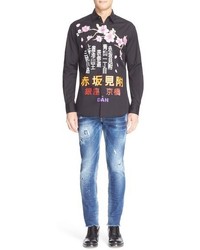 DSQUARED2 Extra Trim Fit Cherry Blossom Print Woven Shirt