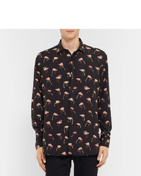 Saint Laurent Flamingo Print Voile Shirt