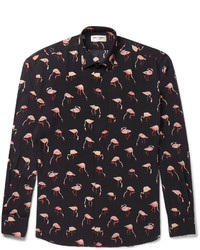 Saint Laurent Flamingo Print Voile Shirt