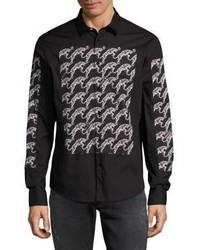 Versace Jeans Spread Collar Graphic Shirt