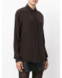 Saint Laurent Lightning Bolt Heart Print Shirt